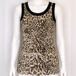 Chico’s Travelers Leopard Print Sleeveless Tank Top Women’s 0 (4/6) Stretch